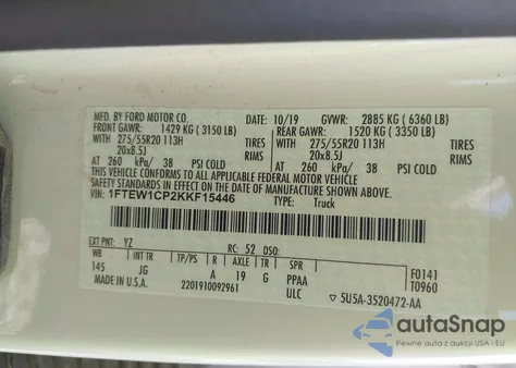 2019 Ford F-150 Xl from USA, damaged, VIN 1FTEW1CP2KKF15446